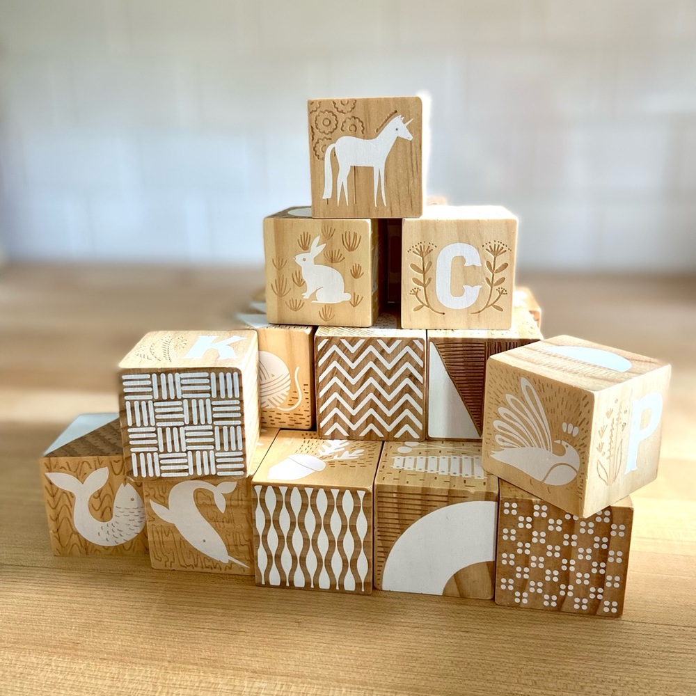 Anthropologie Woodland Baby Block Set